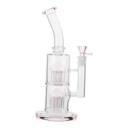 Pink Colored Double Barrel Bong – 12in