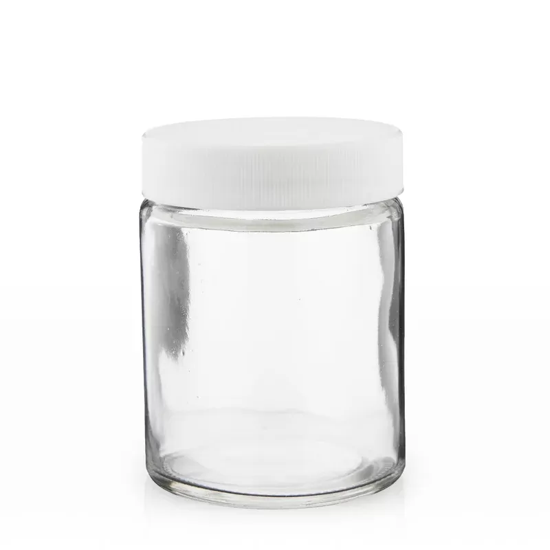 Glass Jars | Straight-Sided w/ Ribbed White Caps